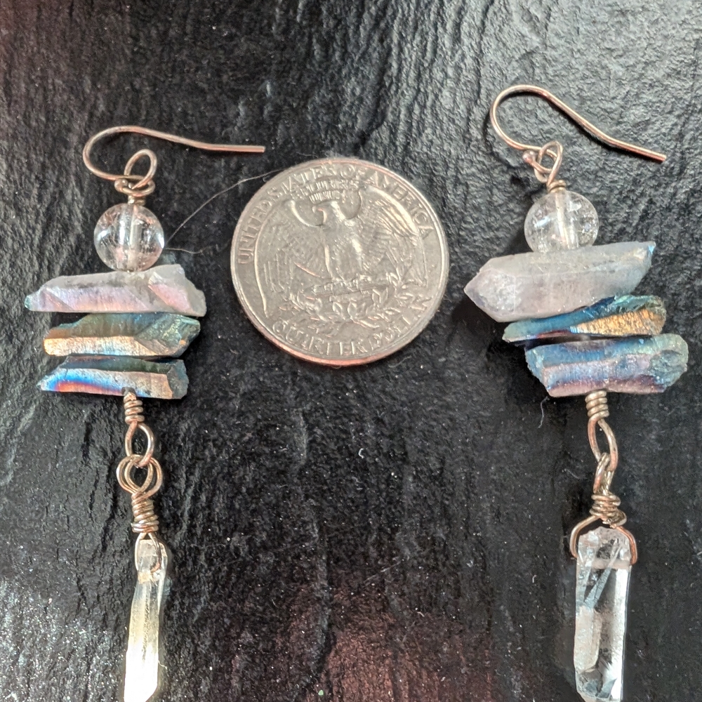 Iridescent Crystal Drop Earrings